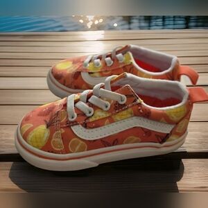 TODDLERS VANS OFF THE WALL SIZE 7 OLD SKOOL ELAS,  CORAL FRUIT PERFECT CONDITION